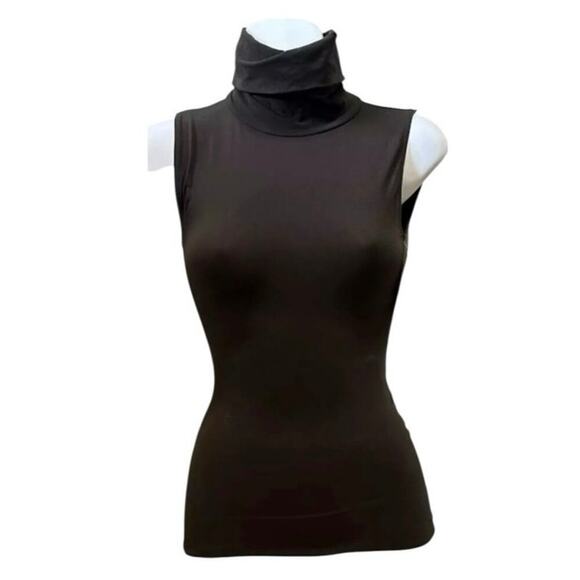 Spanx Women's Brown Sleeveless High Neck Shirt Top Size Small - Picture 4 of 9